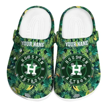 customized houston astros tropical leaves clogs best selling