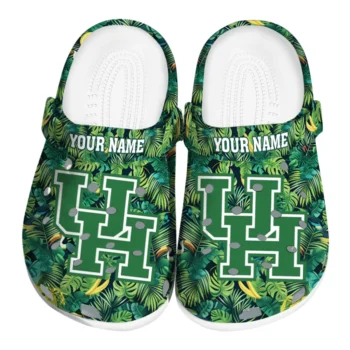 customized houston cougars tropical leaves clogs best selling