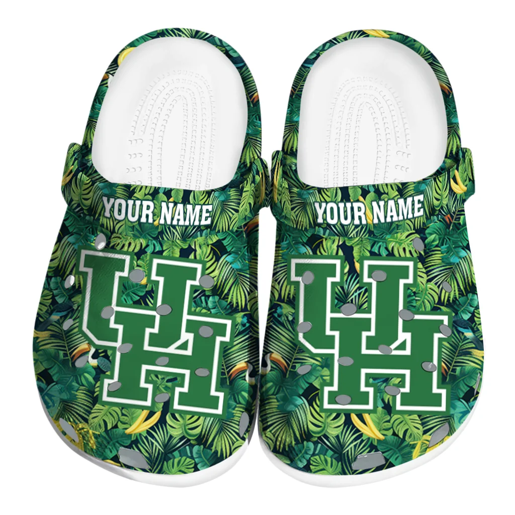 customized houston cougars tropical leaves clogs best selling customized houston cougars tropical leaves clogs best selling