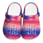 customized houston cougars wavy stripes clogs best selling