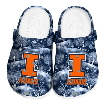 customized illinois fighting illini snowy hills clogs best selling
