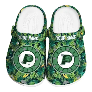 customized indiana pacers tropical leaves clogs best selling