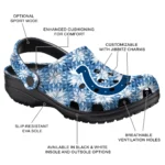customized indianapolis colts snowflake mosaic clogs best selling