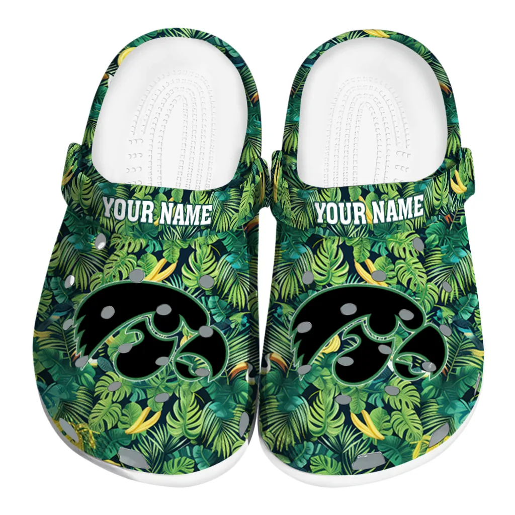 customized iowa hawkeyes tropical leaves clogs best selling customized iowa hawkeyes tropical leaves clogs best selling