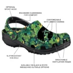 customized iowa hawkeyes tropical leaves clogs best selling