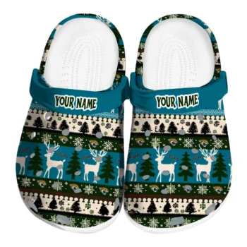 customized jacksonville jaguars christmas motif clogs best selling