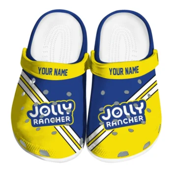 customized jolly rancher blue yellow clogs best selling hey clogs
