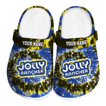 customized jolly rancher jolly burst blue yellow clogs best selling hey clogs