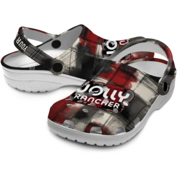 customized jolly rancher jolly patch black red clogs high quality hey clogs