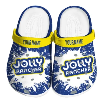 customized jolly rancher splash pop blue yellow clogs best selling hey clogs