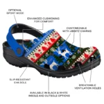 customized kansas jayhawks christmas motif clogs best selling