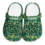 customized kennesaw state owls tropical leaves clogs best selling