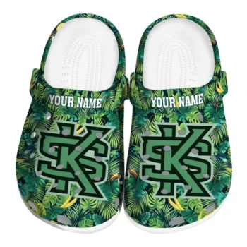 customized kennesaw state owls tropical leaves clogs best selling