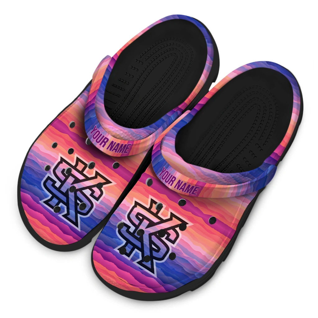 customized kennesaw state owls wavy stripes clogs latest model customized kennesaw state owls wavy stripes clogs latest model