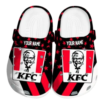 customized kfc bold black red clogs best selling hey clogs