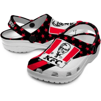customized kfc bold black red clogs high quality hey clogs