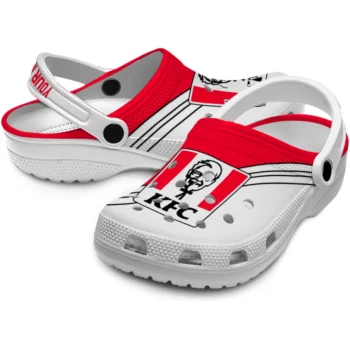 customized kfc bucket stripe red white clogs high quality hey clogs