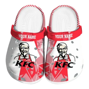 customized kfc colonel icon red white clogs best selling hey clogs