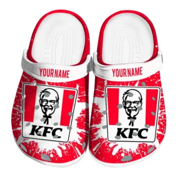 customized kfc drip splash red white clogs best selling hey clogs
