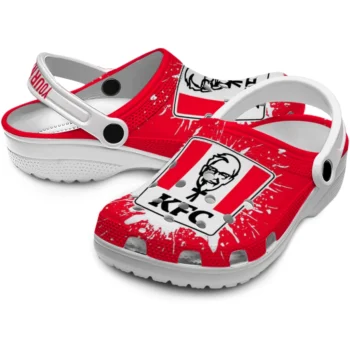 customized kfc drip splash red white clogs high quality hey clogs