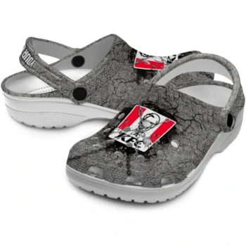 customized kfc flag necklace red white clogs high quality hey clogs