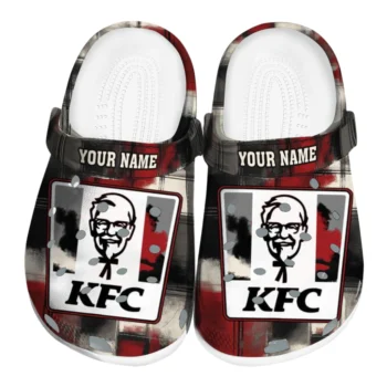 customized kfc icon centered black red clogs best selling hey clogs