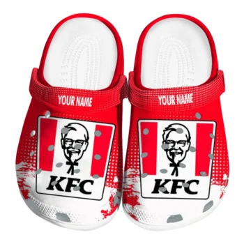 customized kfc logo flip red white clogs best selling hey clogs