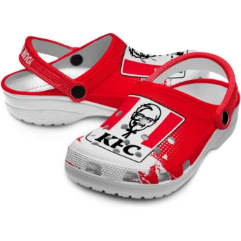 customized kfc logo flip red white clogs high quality hey clogs