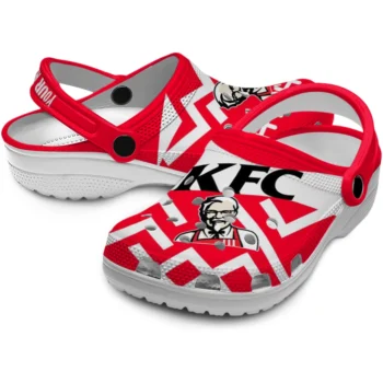 customized kfc sanders head red white clogs high quality hey clogs