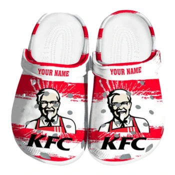 customized kfc sanders silhouette red white clogs best selling hey clogs