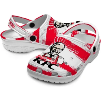 customized kfc sanders silhouette red white clogs high quality hey clogs