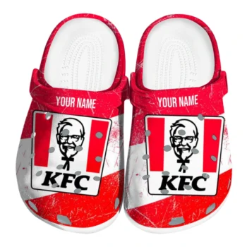customized kfc stripe flip red white clogs best selling hey clogs