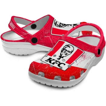 customized kfc stripe flip red white clogs high quality hey clogs