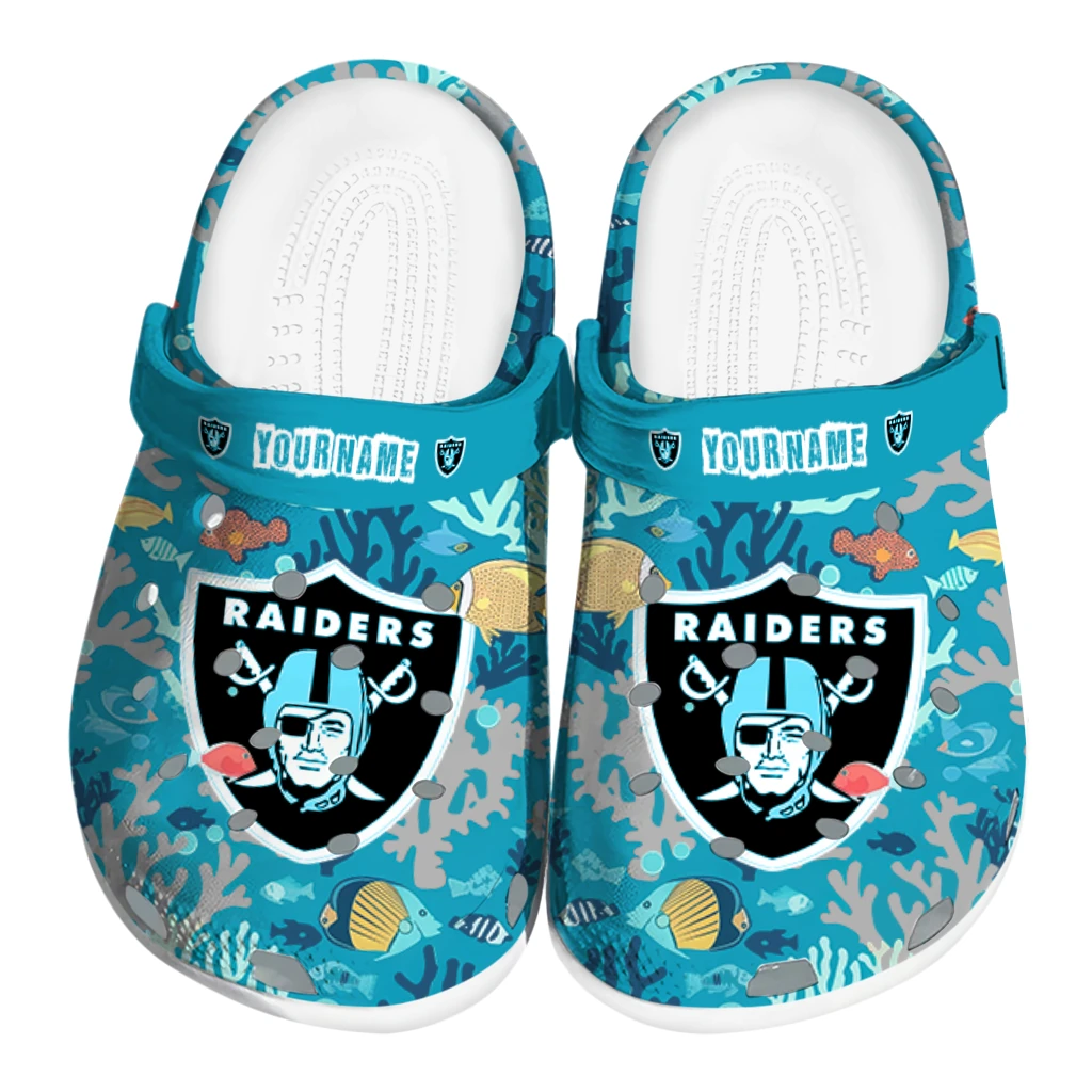 customized las vegas raiders tropical fish ocean clogs best selling customized las vegas raiders tropical fish ocean clogs best selling