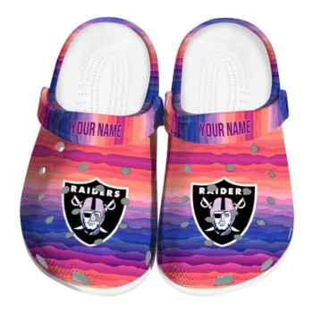 customized las vegas raiders wavy stripes clogs best selling