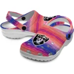 customized las vegas raiders wavy stripes clogs best selling