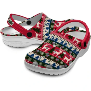 customized liberty flames christmas motif clogs high quality