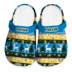 customized los angeles chargers christmas motif clogs best selling