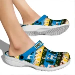customized los angeles chargers christmas motif clogs best selling