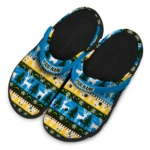 customized los angeles chargers christmas motif clogs best selling