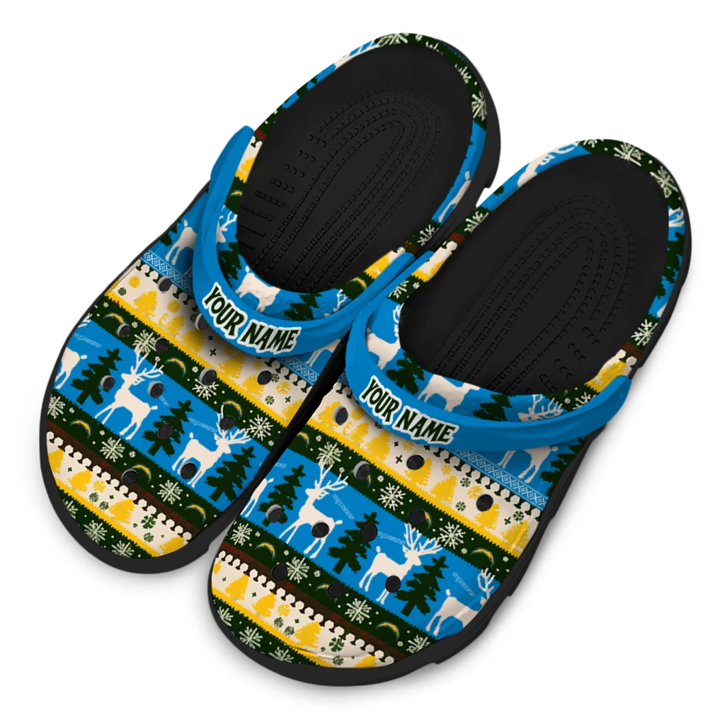 customized los angeles chargers christmas motif clogs latest model customized los angeles chargers christmas motif clogs latest model