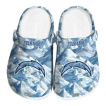 customized los angeles chargers mountain artwork clogs best selling