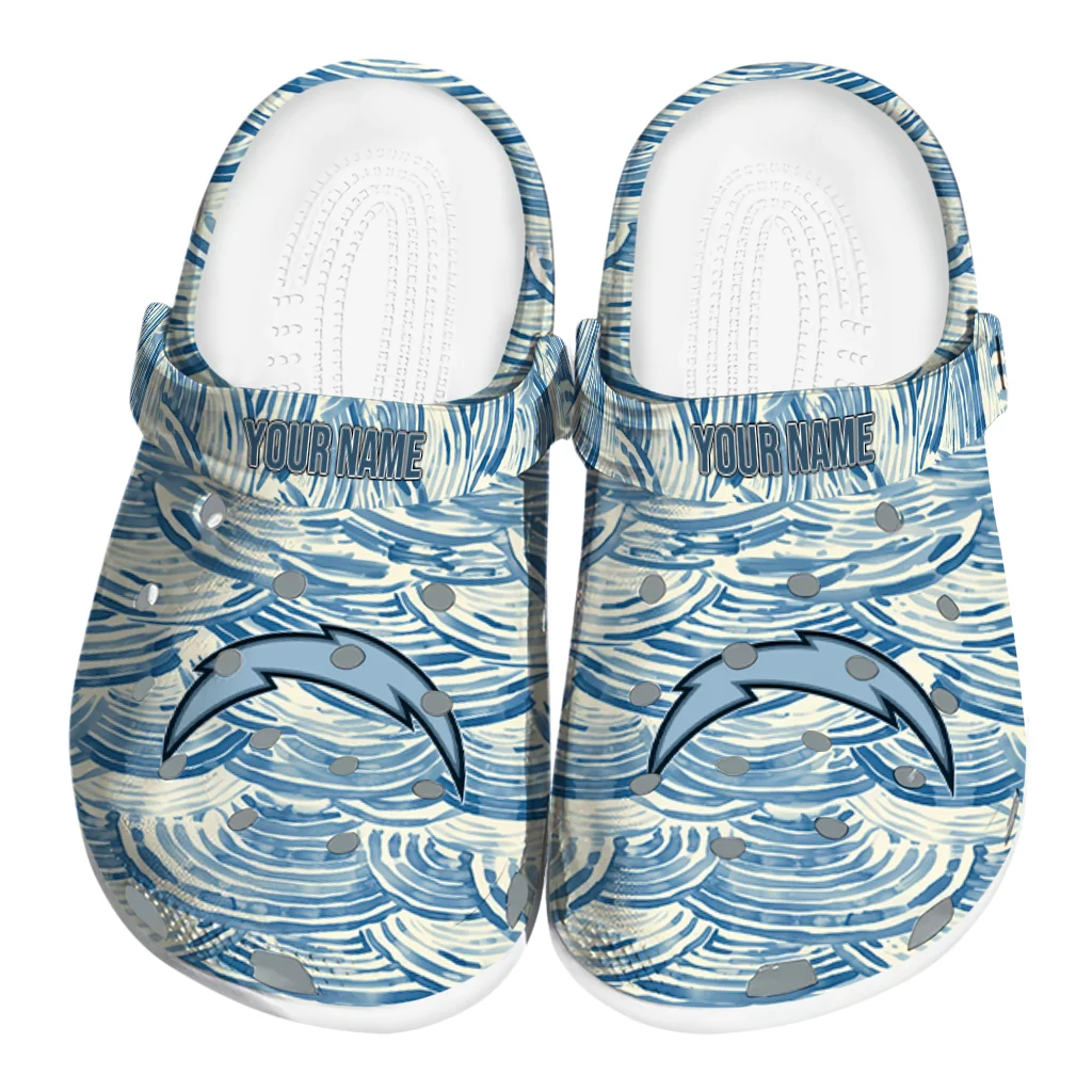 customized los angeles chargers sea swirls clogs best selling customized los angeles chargers sea swirls clogs best selling