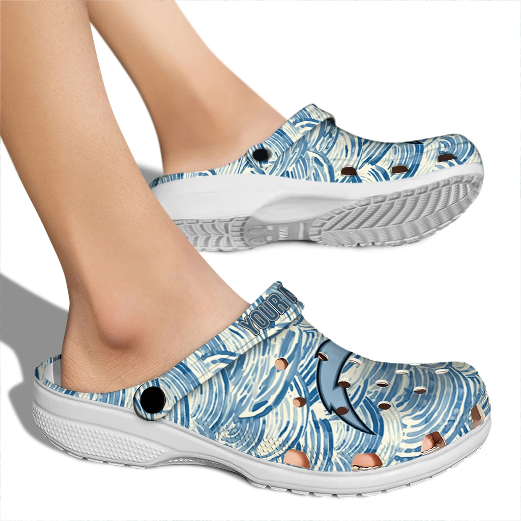 customized los angeles chargers sea swirls clogs fashion forward customized los angeles chargers sea swirls clogs fashion forward