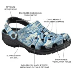 customized los angeles chargers sea swirls clogs best selling