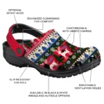 customized los angeles clippers christmas motif clogs best selling