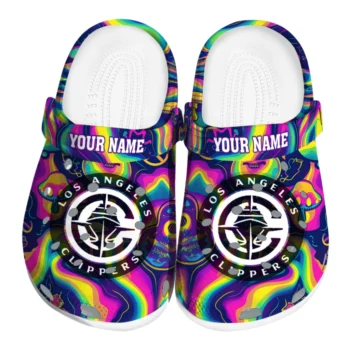 customized los angeles clippers swirling mushrooms clogs best selling