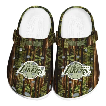 customized los angeles lakers woods forest designs clogs best selling