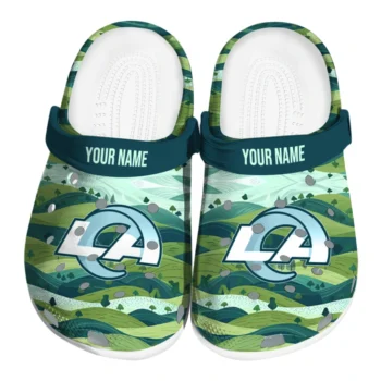 customized los angeles rams hills illustration clogs best selling