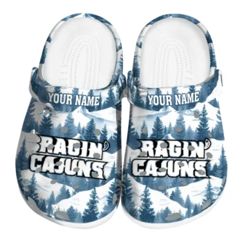 customized louisiana ragin cajuns snowy mountains clogs best selling
